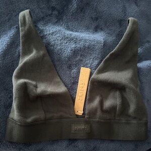 SKIMS Black Ribbed Bralette